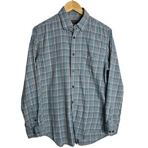 John Bartlett Consensus Mens Plaid Long Sleeve Button Down Shirt Size S‎ Cotton